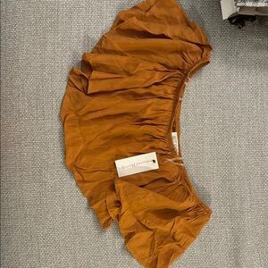 Rust Orange Ruffled Crop Top